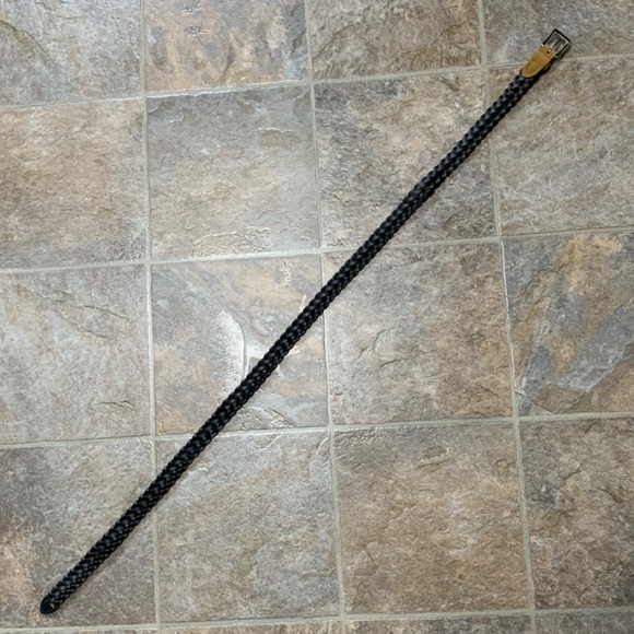 Woven Suede Like Tan Belt With Black Leather Like Opposing Side - Picture 4 of 6